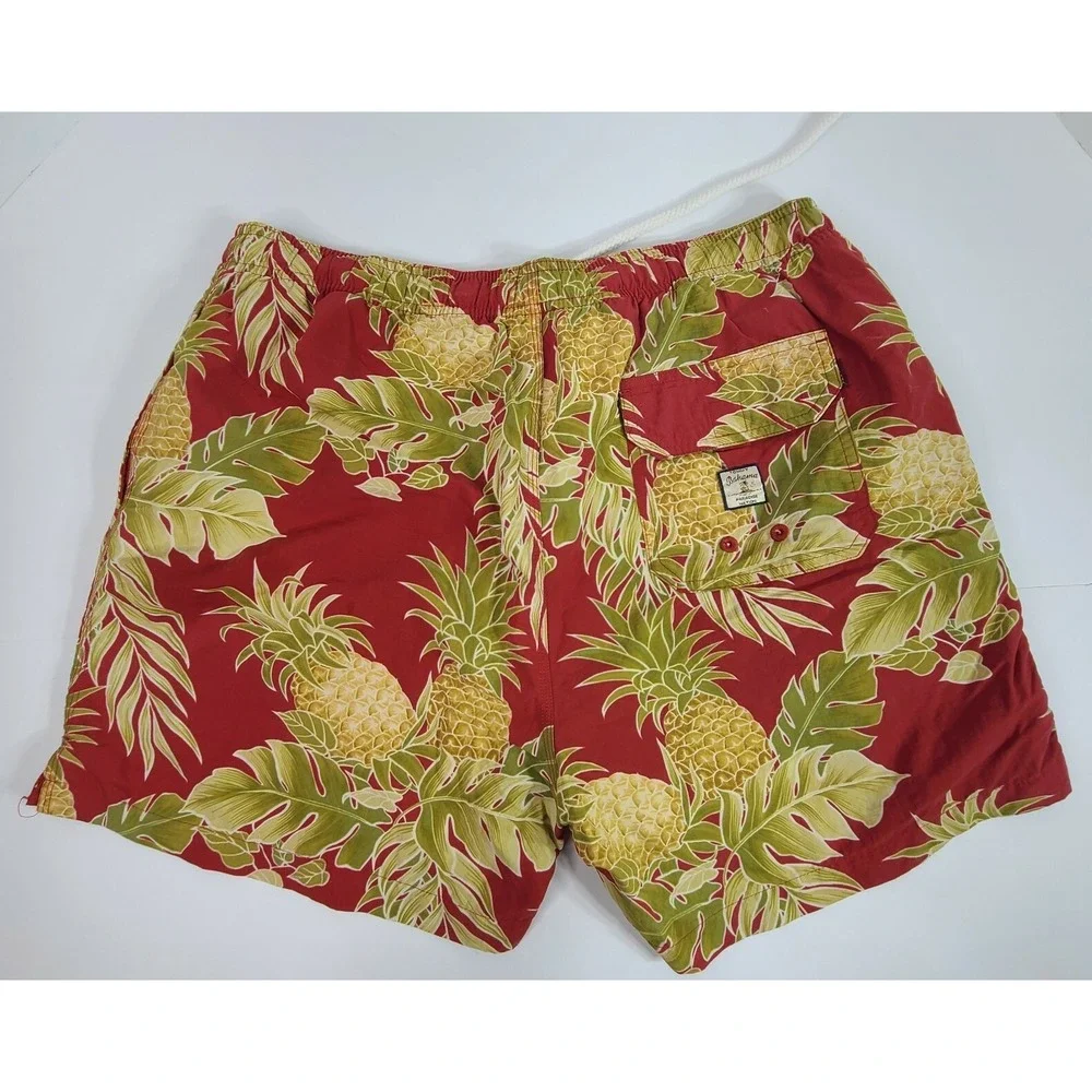 Tommy Bahama Relax Mens Med Mesh line Swim Trunks Hawaiian Red Pineapples palm